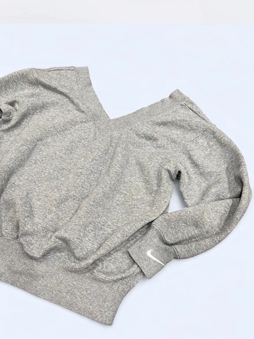 Nike Phoenix Fleece Oversized V-Neck Sweatshirt Gray XS
